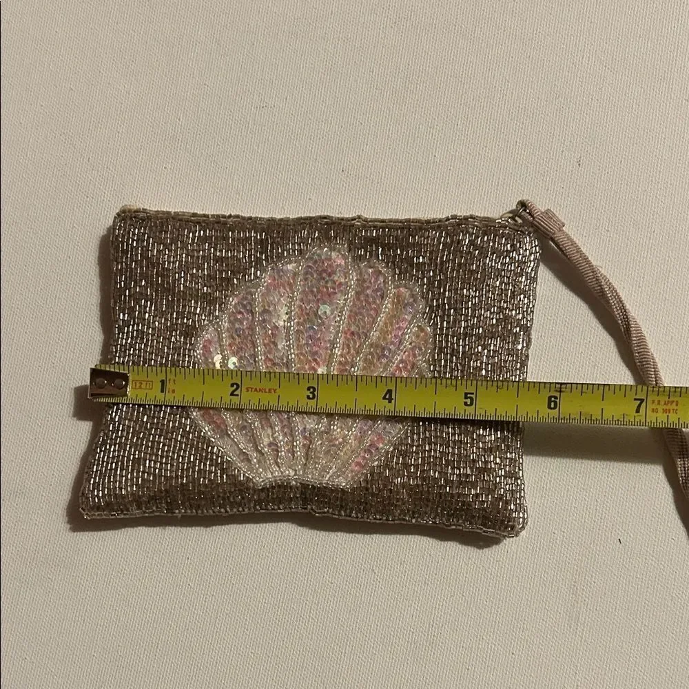 Liz Claiborne Brown Sequin Shell Wristlet